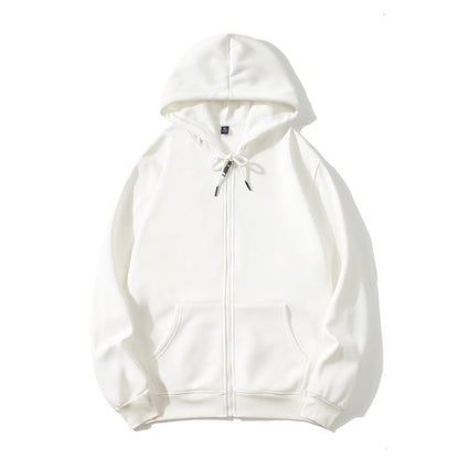 Adult Blank 100 Cotton Zip-Up Hoodie Plush Fleece Thick  Wholesale