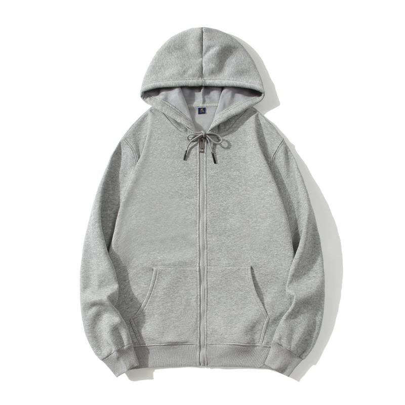 Adult Blank 100 Cotton Zip-Up Hoodie Plush Fleece Thick  Wholesale
